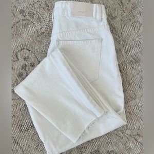 Zara Ankle Length White Denim Jeans